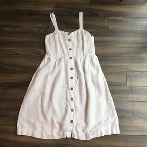 LOFT linen button-front midi dress